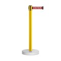 Montour Line Stanchion Belt Barrier WaterFillable Base Yellow Post 9ft.R.Cau..Belt MSW630-YW-CAURW-90